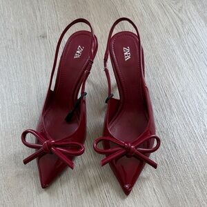 Zara Women's Burgundy Slingback Heels